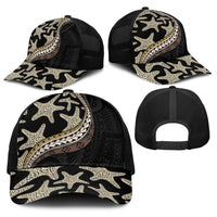 Beige Polynesian Starfish Unique Pattern Baseball Net Cap