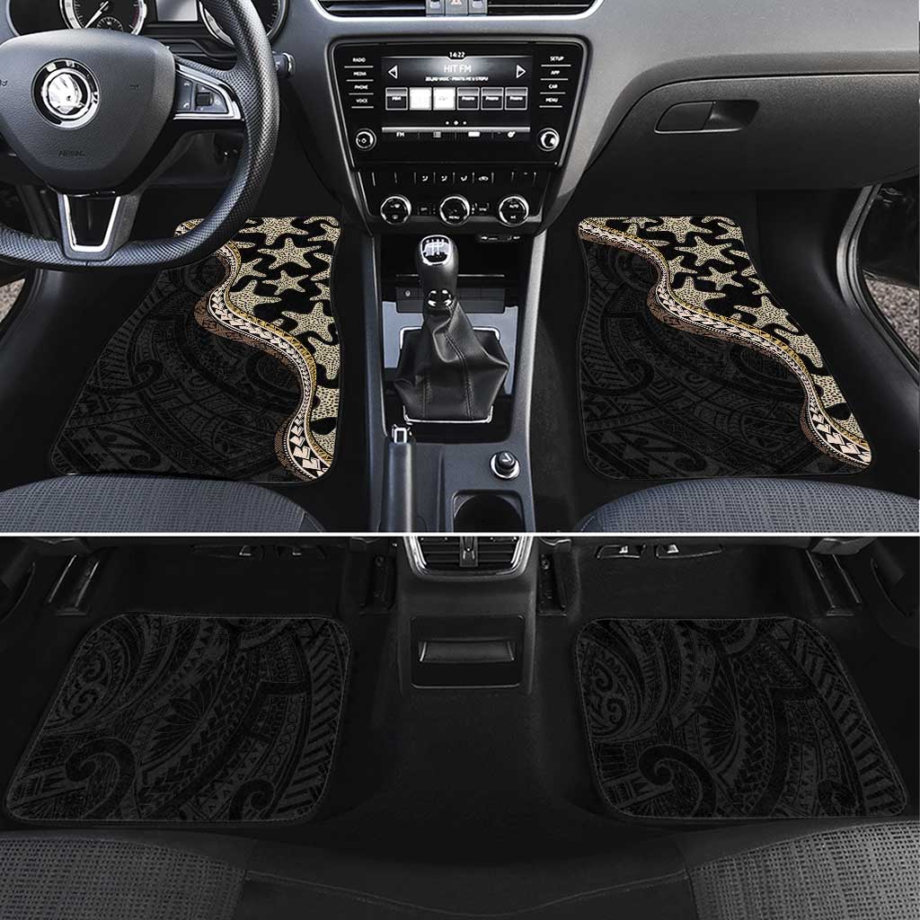 Beige Polynesian Starfish Unique Pattern Car Mats
