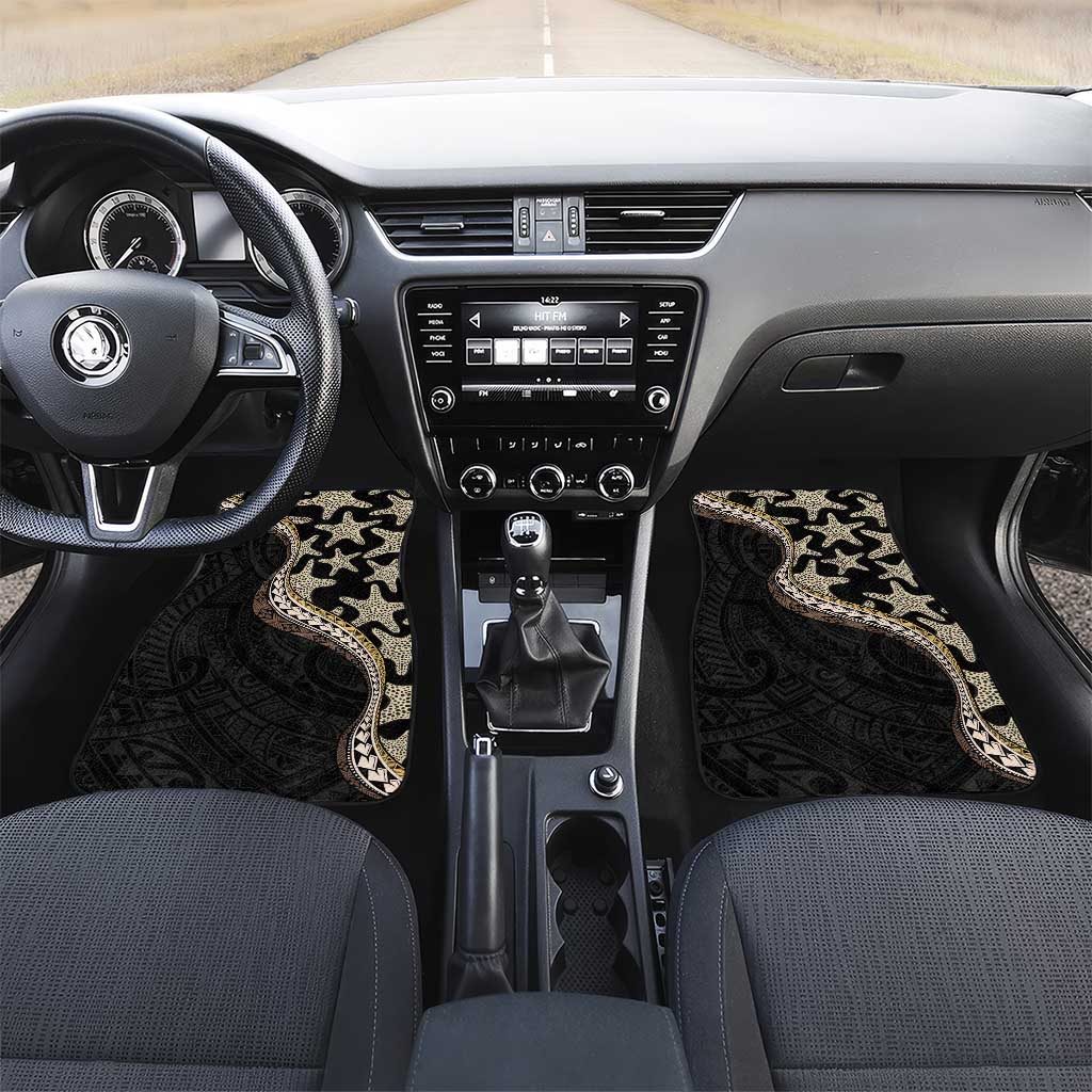 Beige Polynesian Starfish Unique Pattern Car Mats