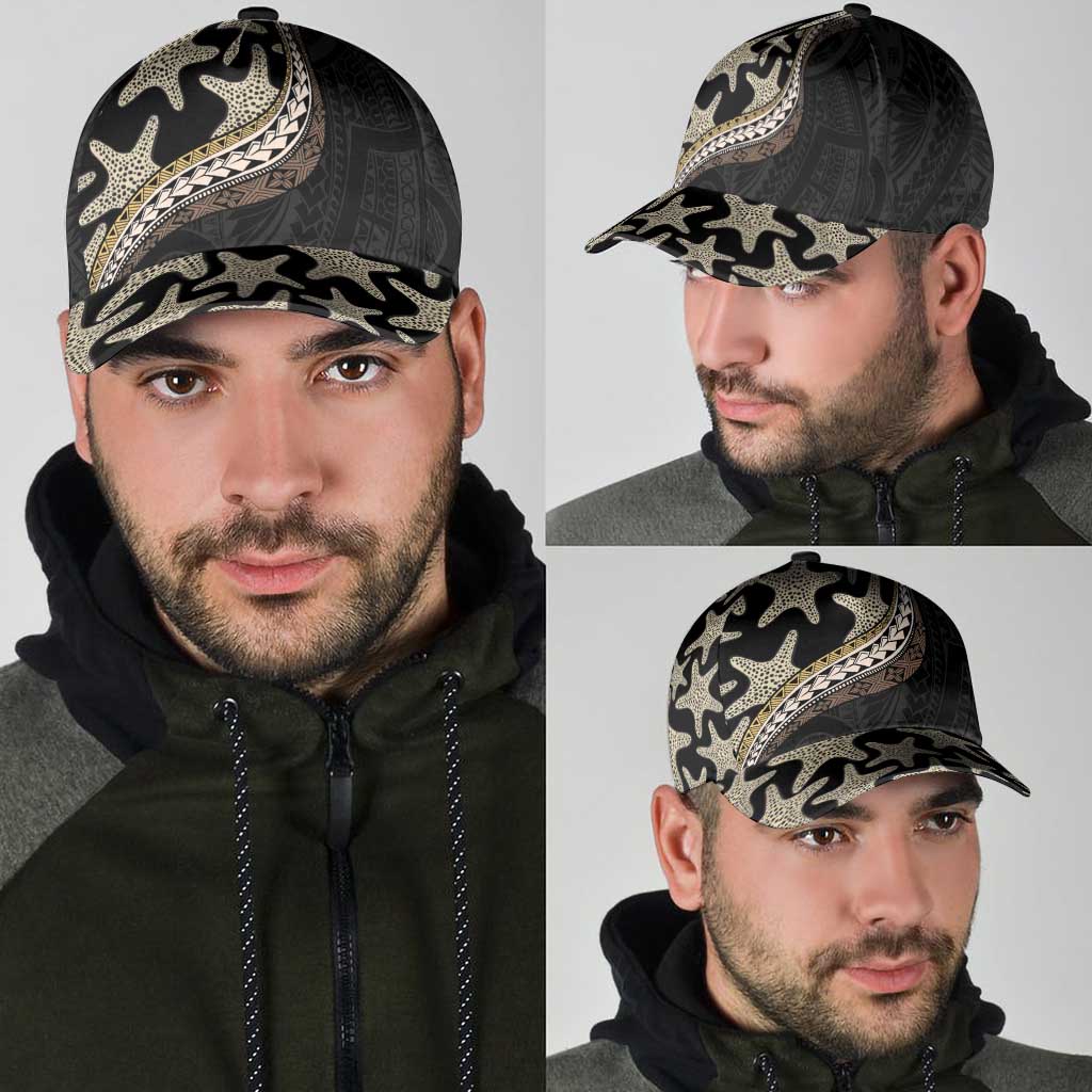Beige Polynesian Starfish Unique Pattern Classic Cap