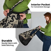 Beige Polynesian Starfish Unique Pattern Grocery Bag