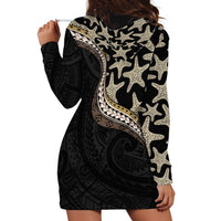 Beige Polynesian Starfish Unique Pattern Hoodie Dress