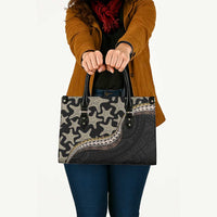 Beige Polynesian Starfish Unique Pattern Leather Bag