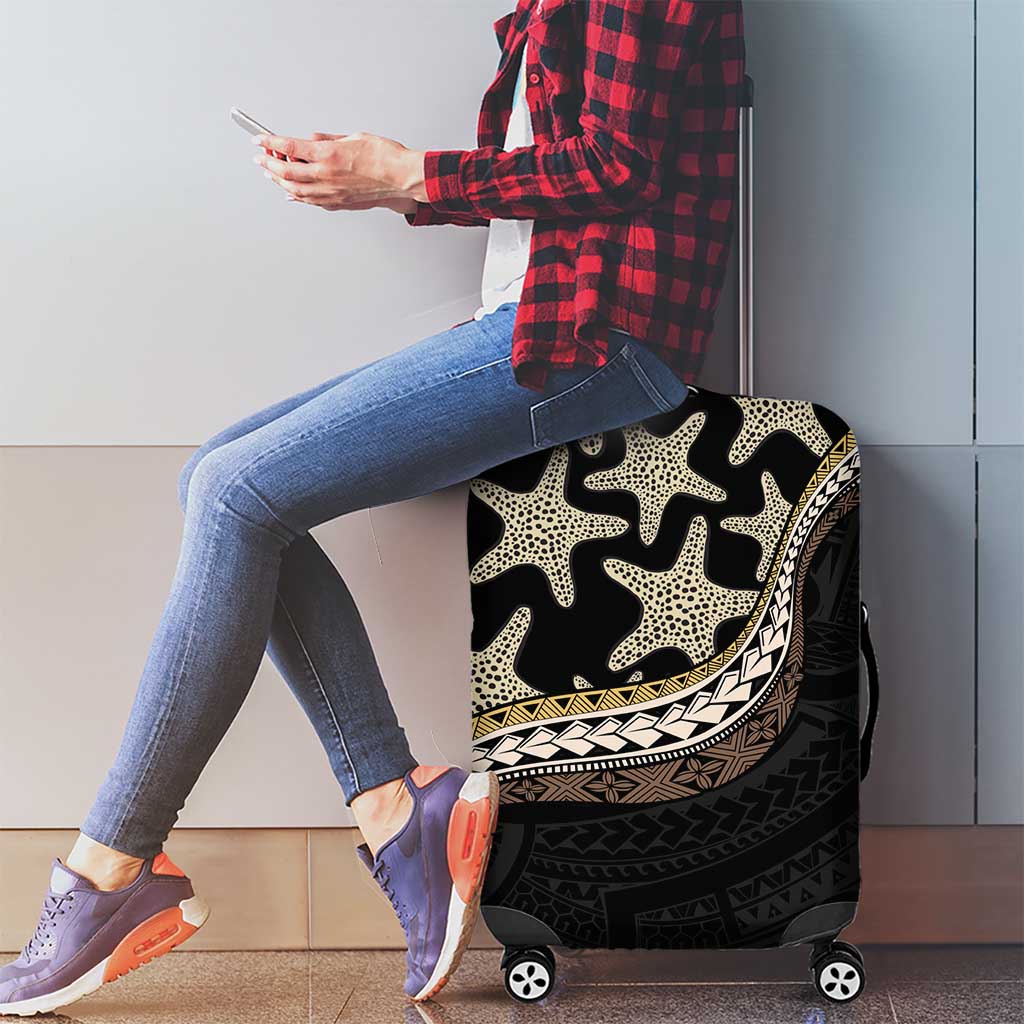 Beige Polynesian Starfish Unique Pattern Luggage Cover
