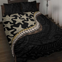 Beige Polynesian Starfish Unique Pattern Quilt Bed Set