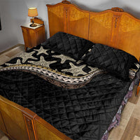 Beige Polynesian Starfish Unique Pattern Quilt Bed Set
