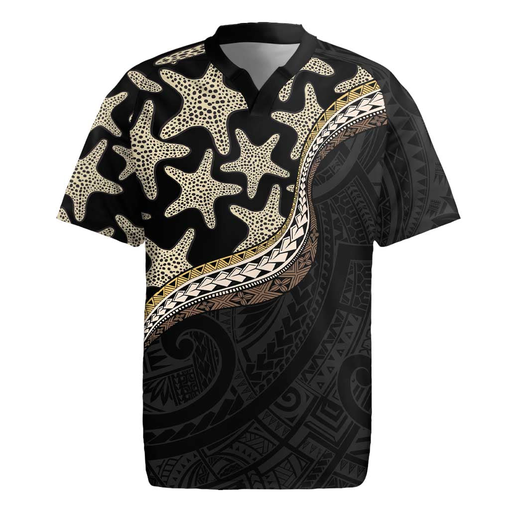 Beige Polynesian Starfish Unique Pattern Rugby Jersey
