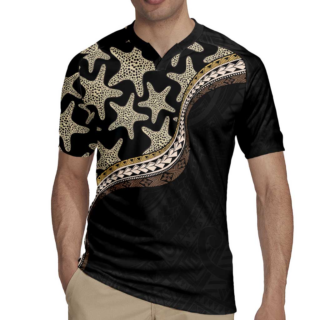 Beige Polynesian Starfish Unique Pattern Rugby Jersey