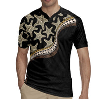 Beige Polynesian Starfish Unique Pattern Rugby Jersey