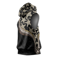 Beige Polynesian Starfish Unique Pattern Sleeveless Hoodie