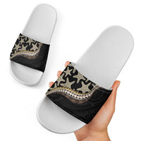 Beige Polynesian Starfish Unique Pattern Slide Sandals