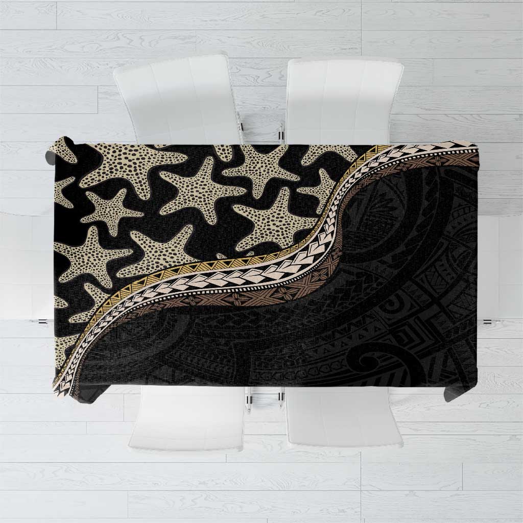 Beige Polynesian Starfish Unique Pattern Tablecloth