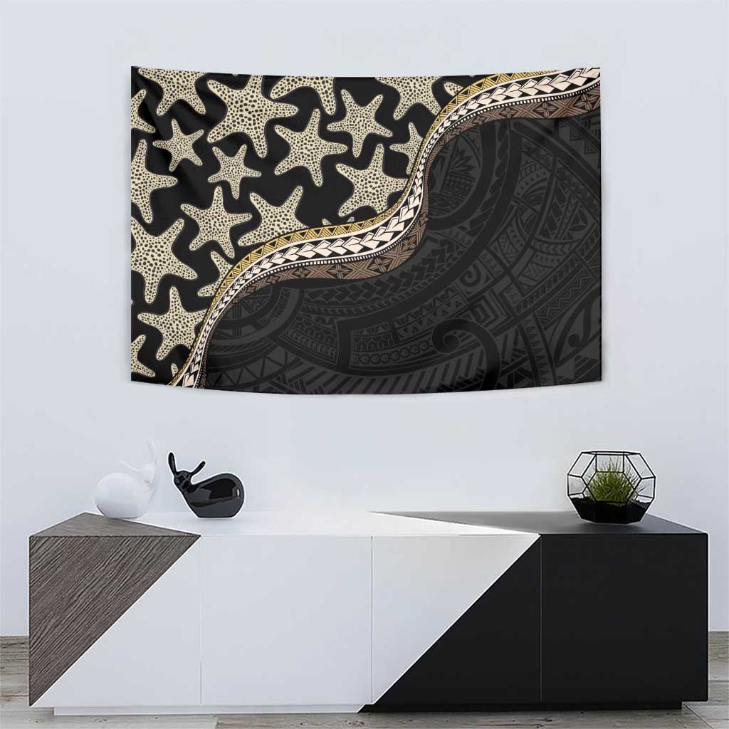 Beige Polynesian Starfish Unique Pattern Tapestry