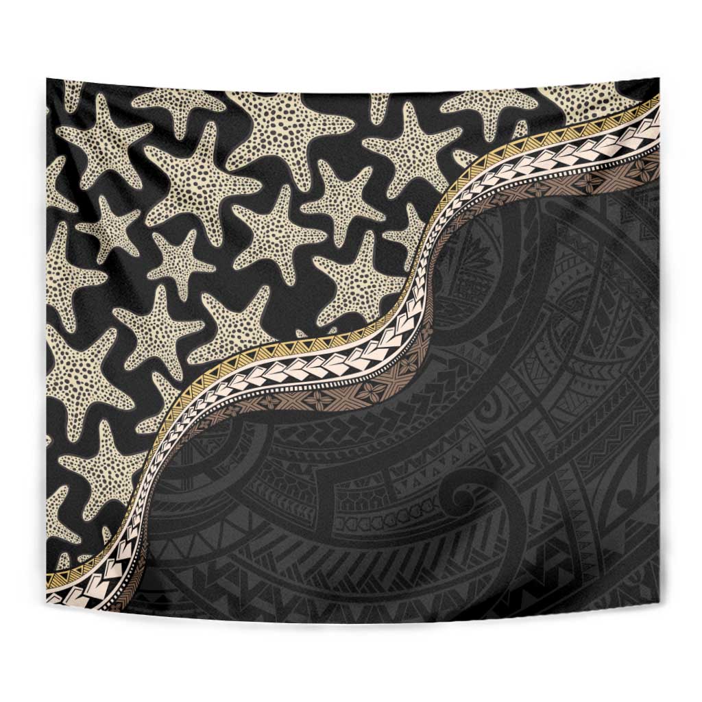 Beige Polynesian Starfish Unique Pattern Tapestry
