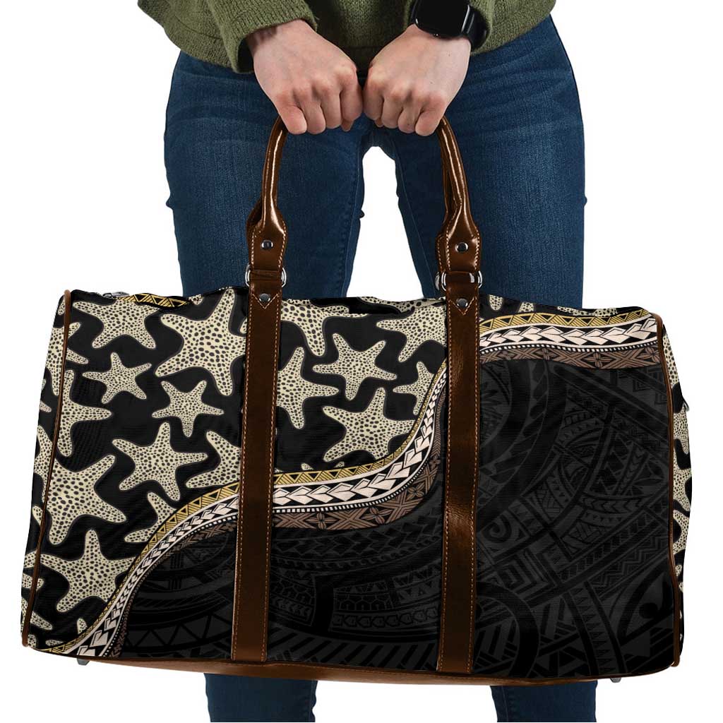 Beige Polynesian Starfish Unique Pattern Travel Bag