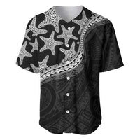 Monotone Polynesian Starfish Unique Pattern Baseball Jersey
