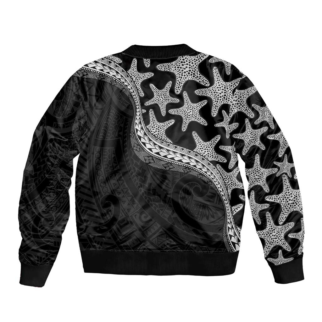 Monotone Polynesian Starfish Unique Pattern Bomber Jacket