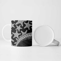 Monotone Polynesian Starfish Unique Pattern Ceramic Mug