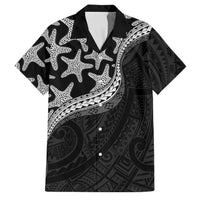 Monotone Polynesian Starfish Unique Pattern Family Matching Summer Maxi Dress and Hawaiian Shirt