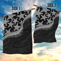 Monotone Polynesian Starfish Unique Pattern Garden Flag