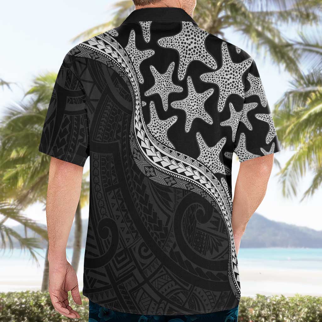 Monotone Polynesian Starfish Unique Pattern Hawaiian Shirt