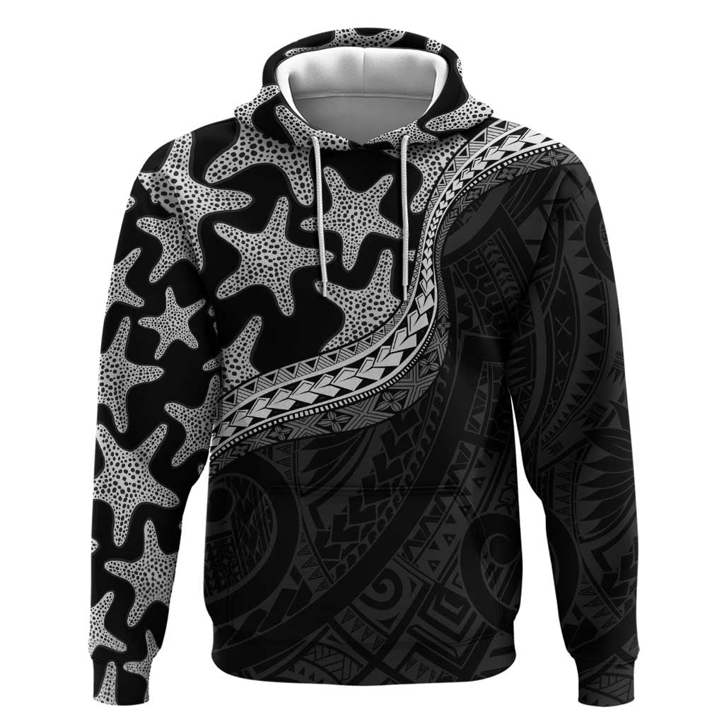 Monotone Polynesian Starfish Unique Pattern Hoodie