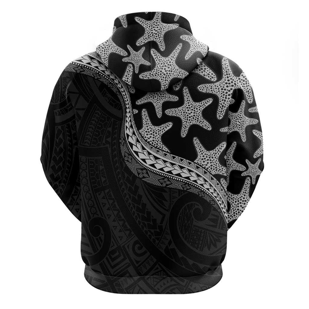 Monotone Polynesian Starfish Unique Pattern Hoodie