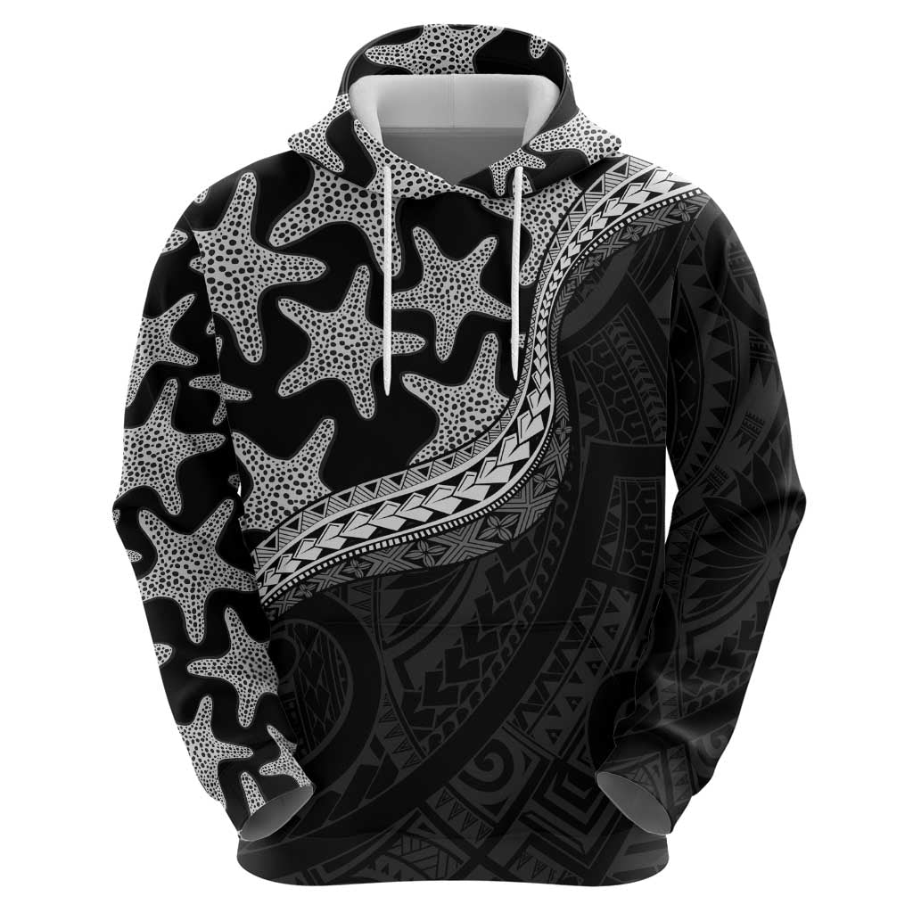 Monotone Polynesian Starfish Unique Pattern Hoodie