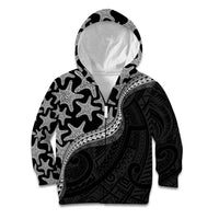 Monotone Polynesian Starfish Unique Pattern Kid Hoodie