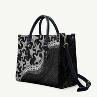 Monotone Polynesian Starfish Unique Pattern Leather Bag