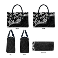 Monotone Polynesian Starfish Unique Pattern Leather Bag