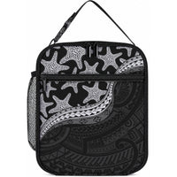 Monotone Polynesian Starfish Unique Pattern Lunch Bag LT01 10.2 × 8.3 × 4.3 inch Black - Polynesian Pride