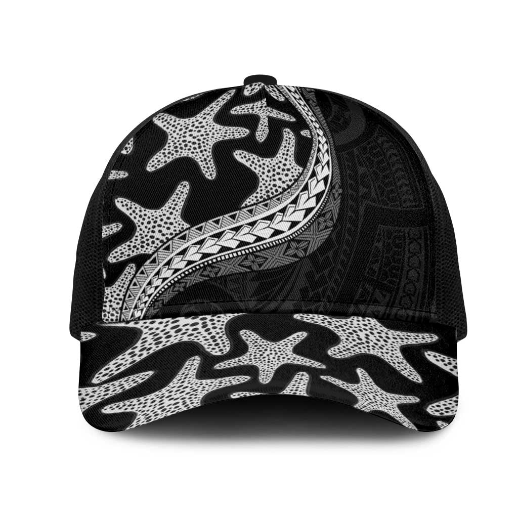Monotone Polynesian Starfish Unique Pattern Mesh Trucker Cap