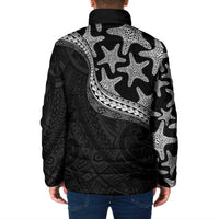 Monotone Polynesian Starfish Unique Pattern Padded Jacket