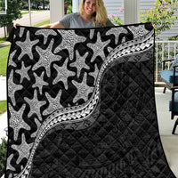 Monotone Polynesian Starfish Unique Pattern Quilt