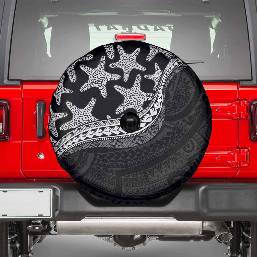 Monotone Polynesian Starfish Unique Pattern Spare Tire Cover