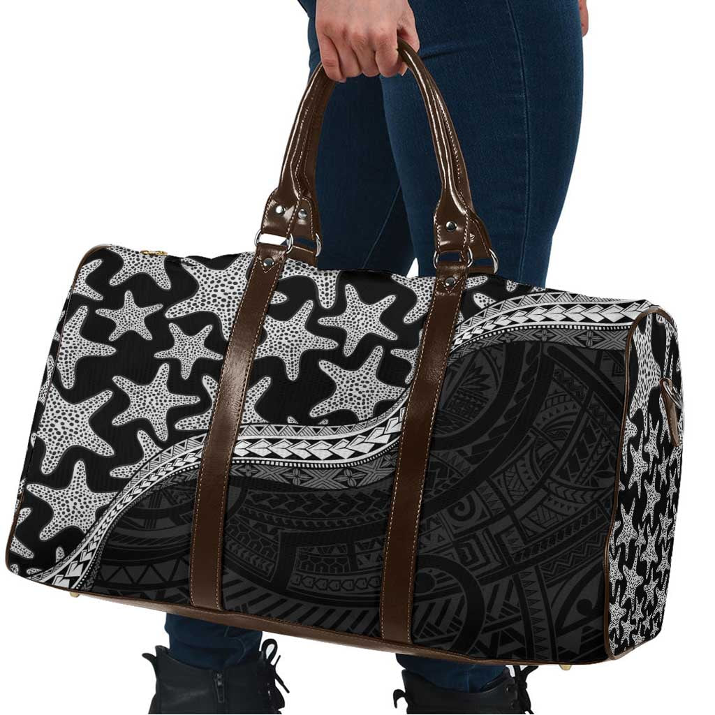 Monotone Polynesian Starfish Unique Pattern Travel Bag