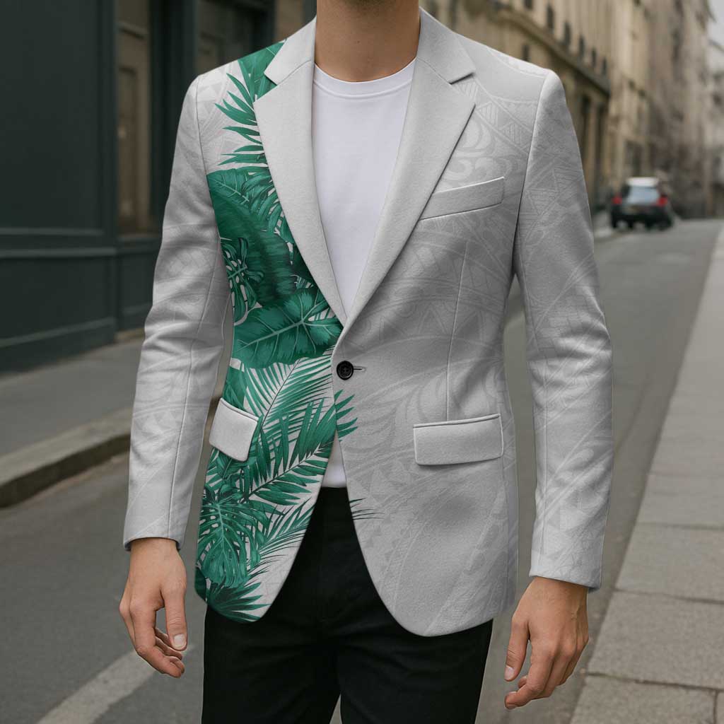 Hawaii Tropical Leaves Blazer Polynesian Pattern