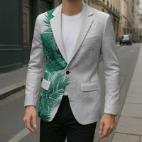 Hawaii Tropical Leaves Blazer Polynesian Pattern