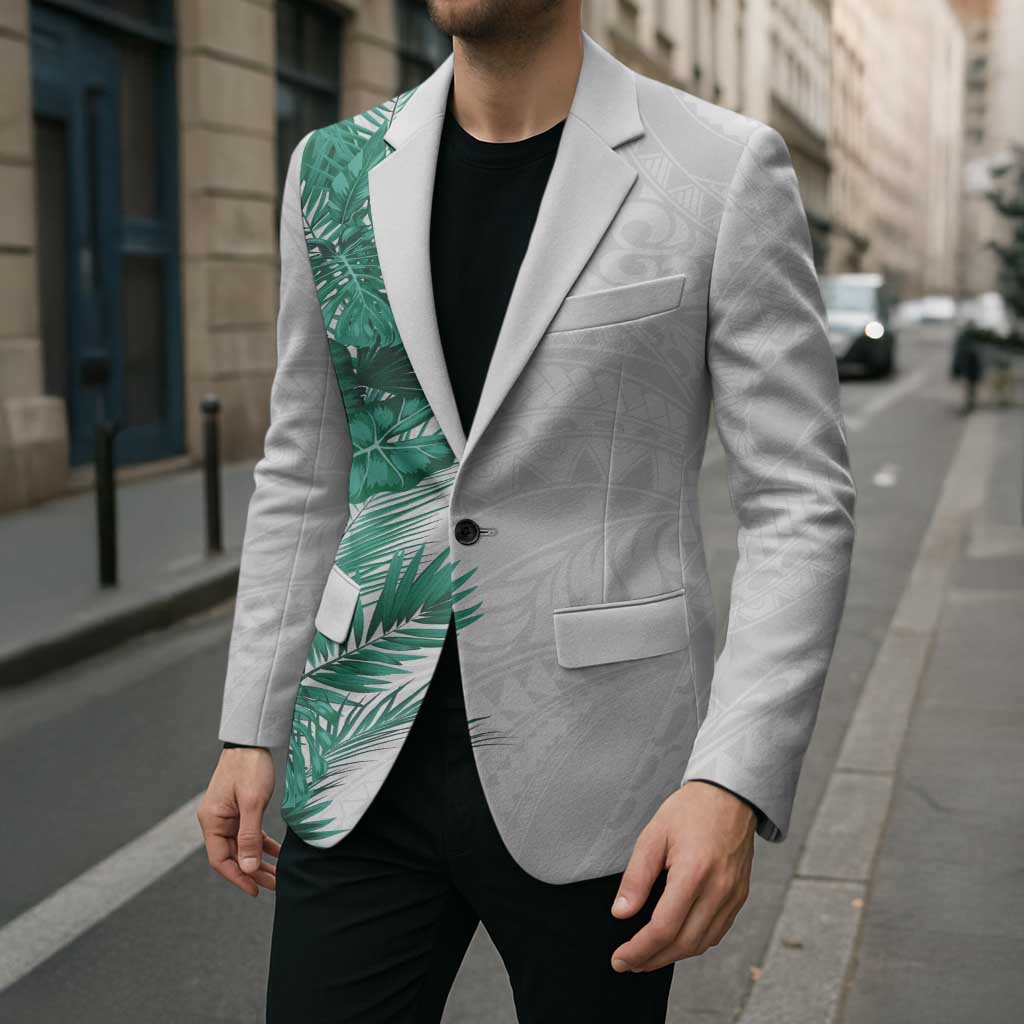 Hawaii Tropical Leaves Blazer Polynesian Pattern