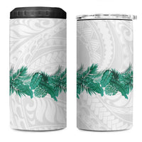 Hawaii Tropical Leaves 4 in 1 Can Cooler Tumbler Polynesian Pattern LT01 One Size: 16 oz White - Polynesian Pride