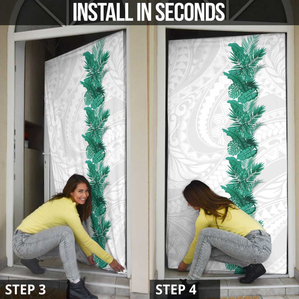 Hawaii Tropical Leaves Door Cover Polynesian Pattern