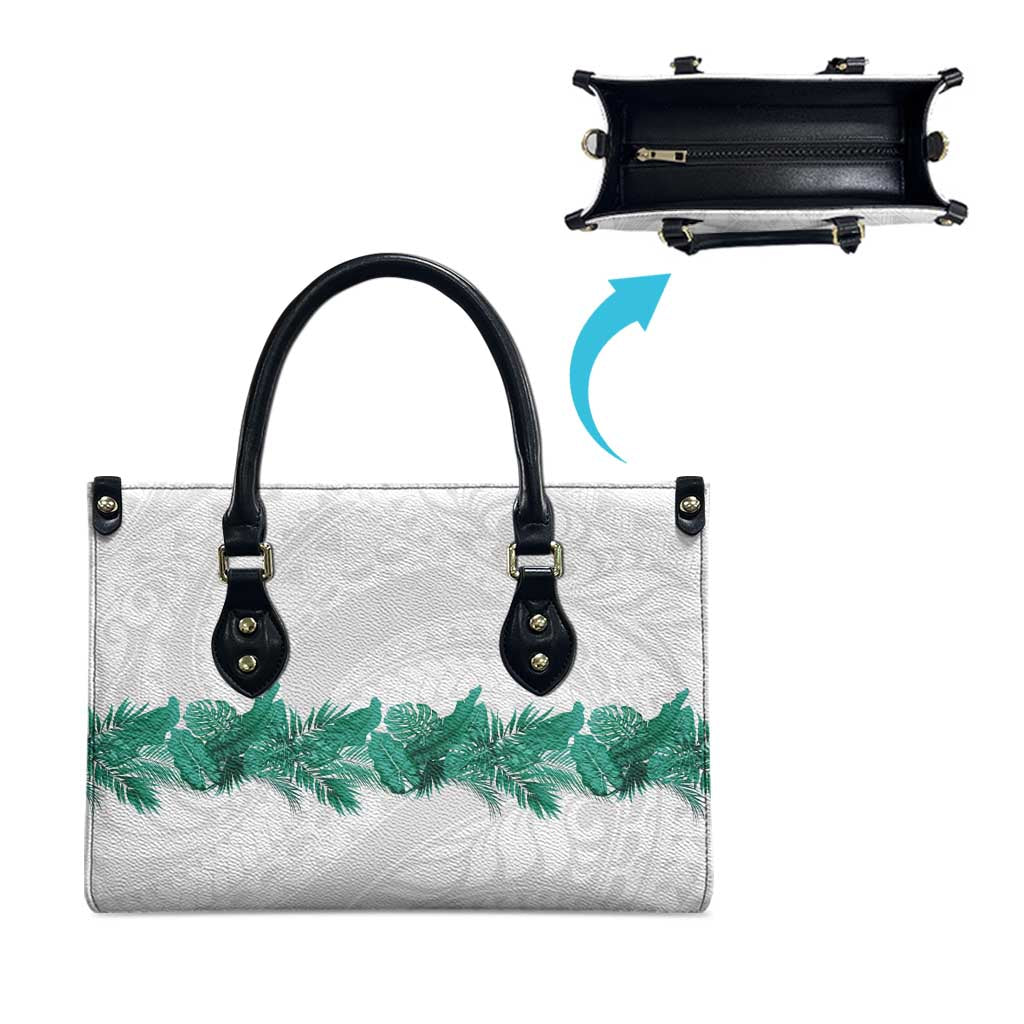 Hawaii Tropical Leaves Leather Bag Polynesian Pattern