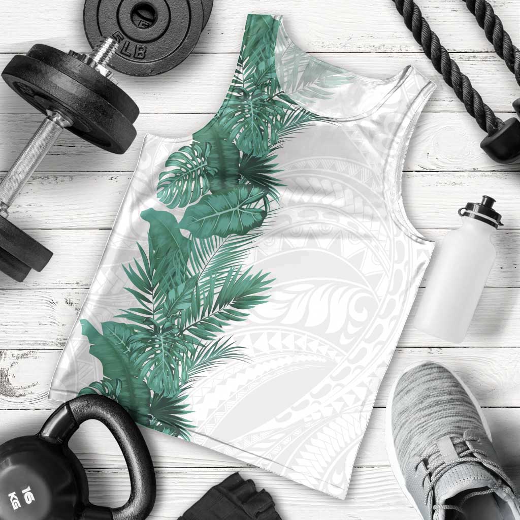 Hawaii Tropical Leaves Men Tank Top Polynesian Pattern