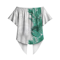 Hawaii Tropical Leaves Off Shoulder Wrap Waist Top Polynesian Pattern LT01 - Polynesian Pride