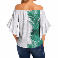 Hawaii Tropical Leaves Off Shoulder Wrap Waist Top Polynesian Pattern LT01 - Polynesian Pride