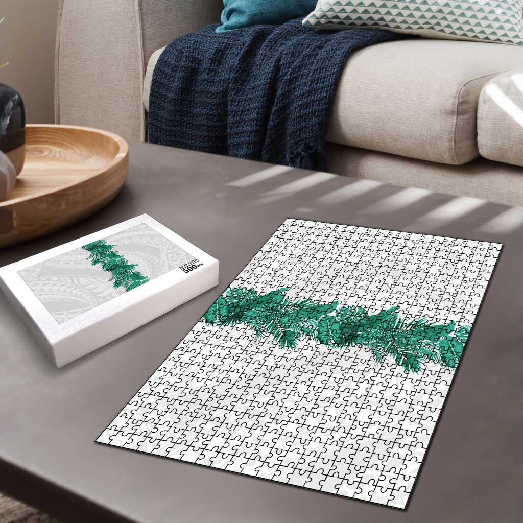 Hawaii Tropical Leaves Puzzle Polynesian Pattern