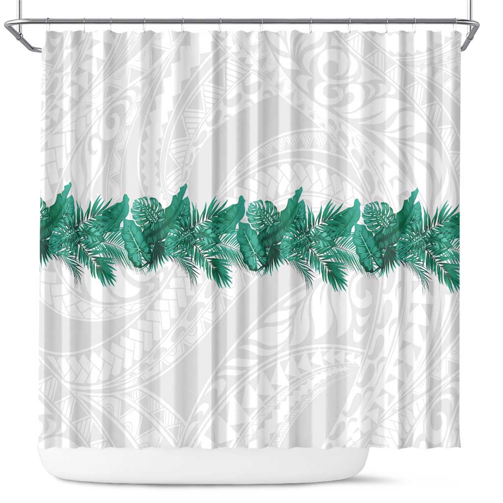 Hawaii Tropical Leaves Shower Curtain Polynesian Pattern