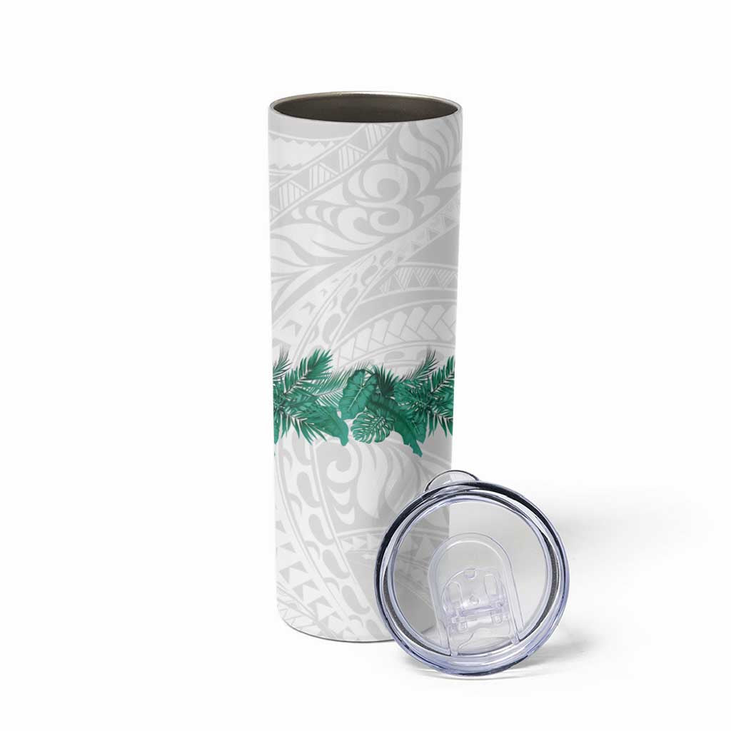 Hawaii Tropical Leaves Skinny Tumbler Polynesian Pattern