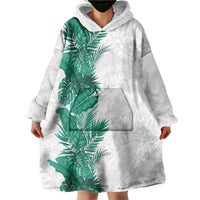 Hawaii Tropical Leaves Wearable Blanket Hoodie Polynesian Pattern